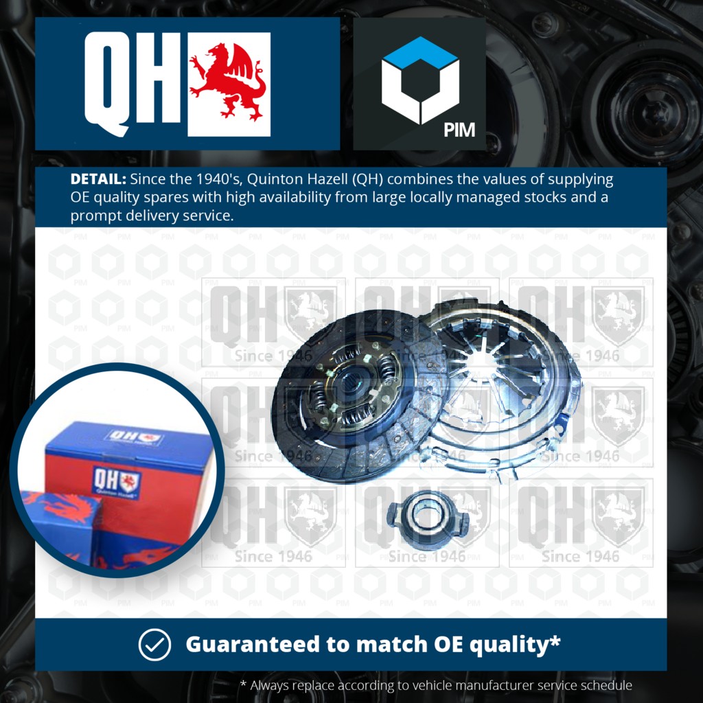Quinton Hazell Clutch Kit 3pc (Cover+Plate+Releaser) QKT1462AF [PM271424]
