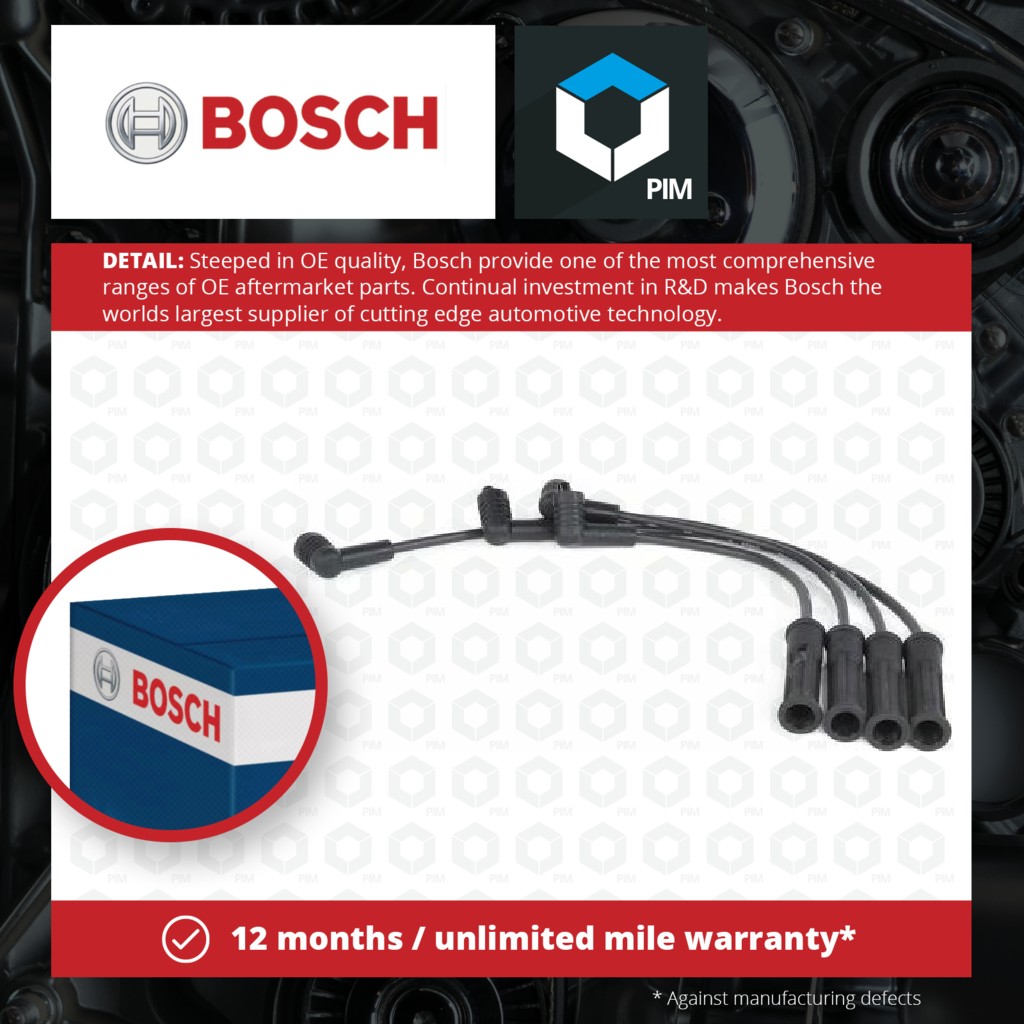 Bosch HT Leads Ignition Cables Set 0986357256 [PM271136]