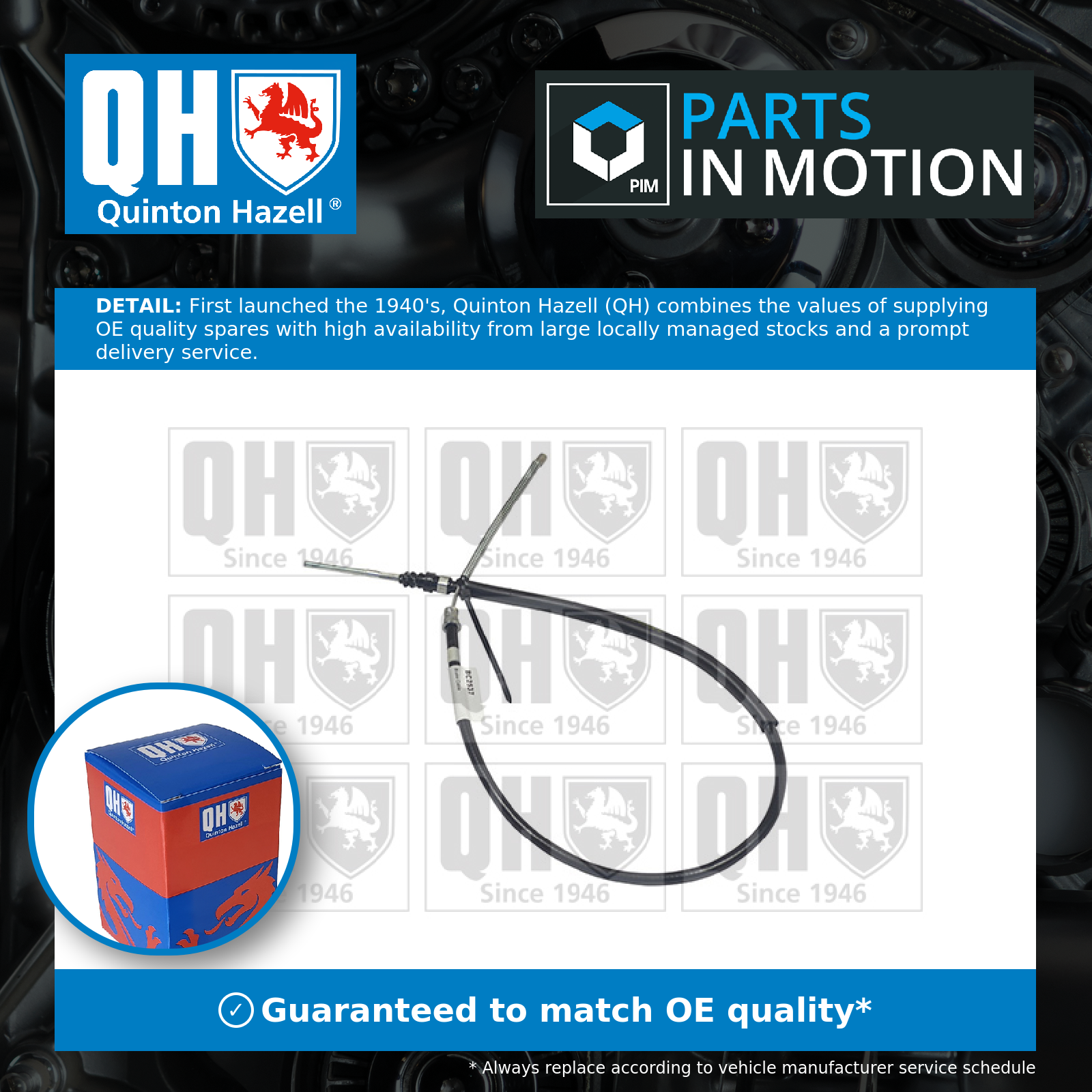 Quinton Hazell Handbrake Cable Rear Left BC2537 [PM264330]