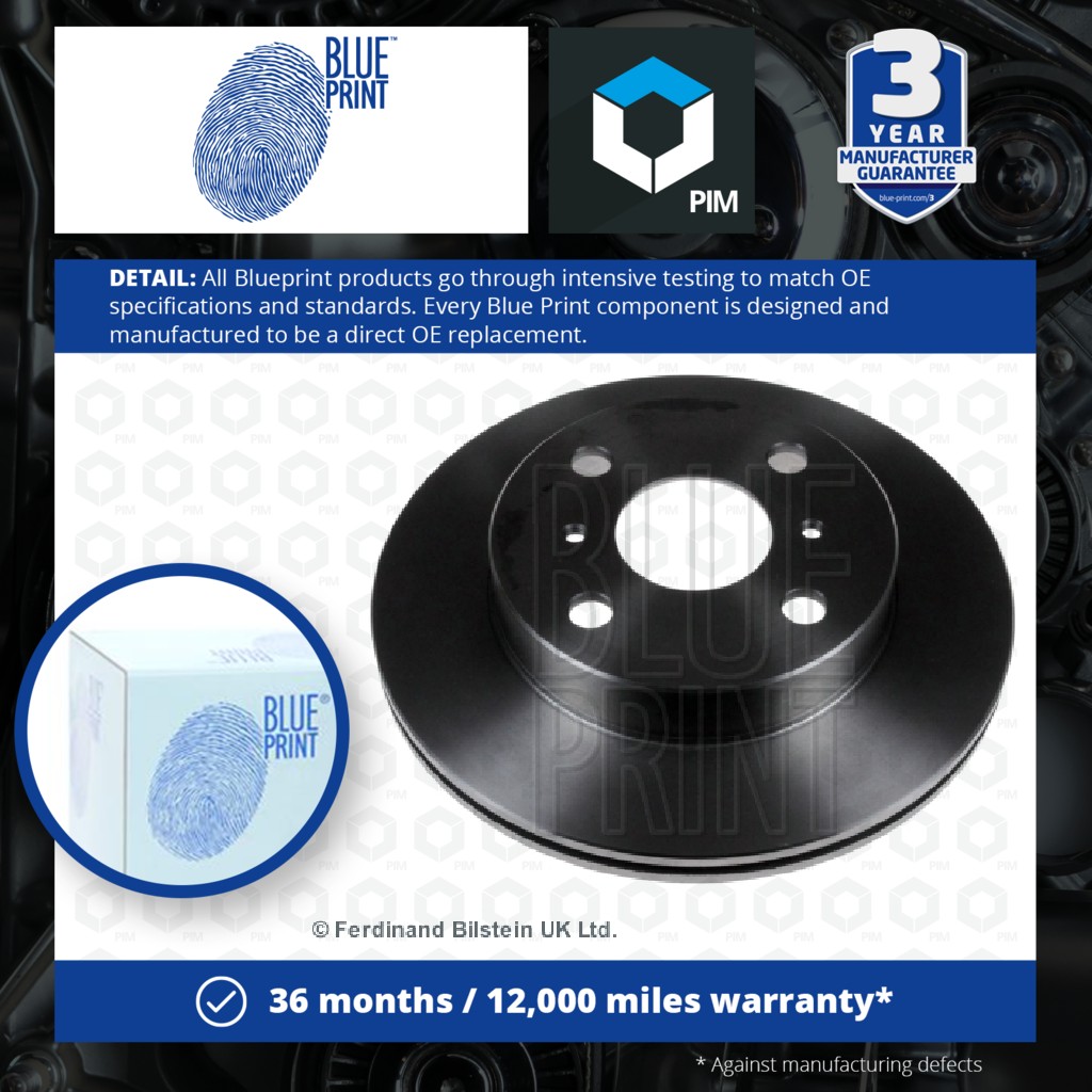 Blue Print 2x Brake Discs Pair Vented Front ADT34359 [PM260929]