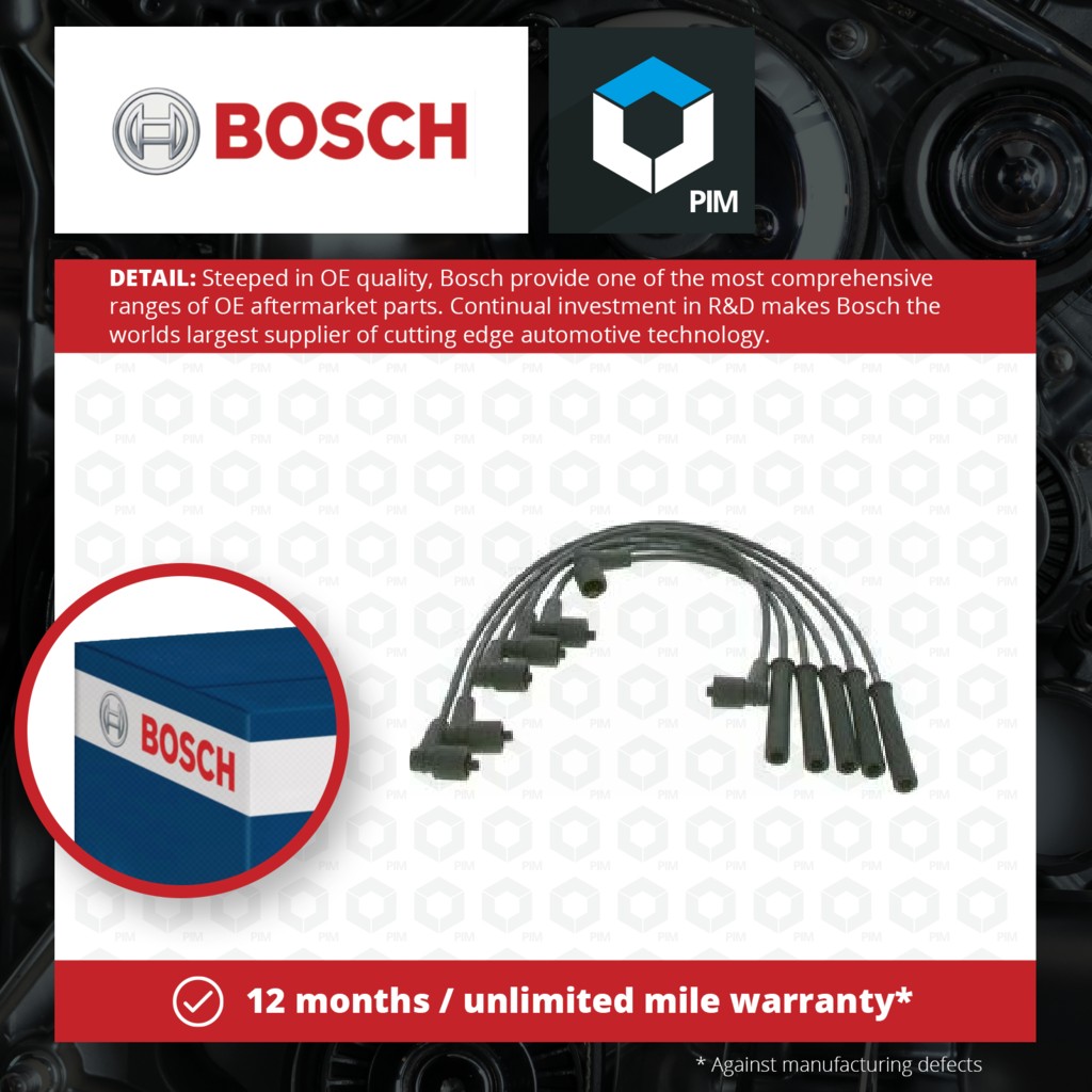 Bosch HT Leads Ignition Cables Set 0986356753 [PM258764]