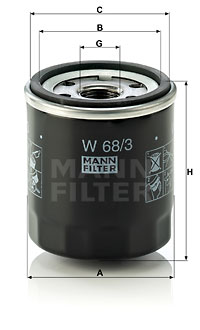 Mann Oil Filter W68/3 [PM256609]