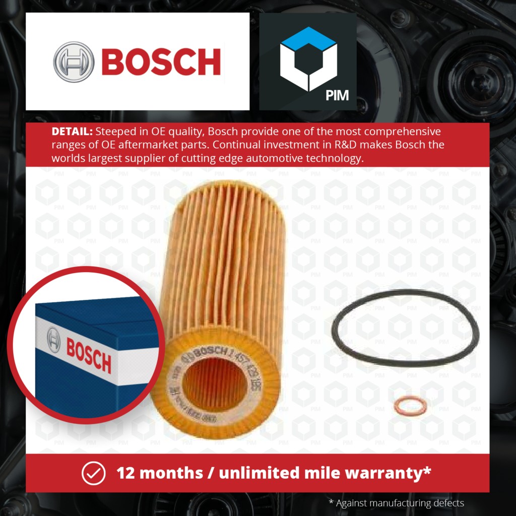 2x Bosch Oil Filter 1457429185 [PM250828]