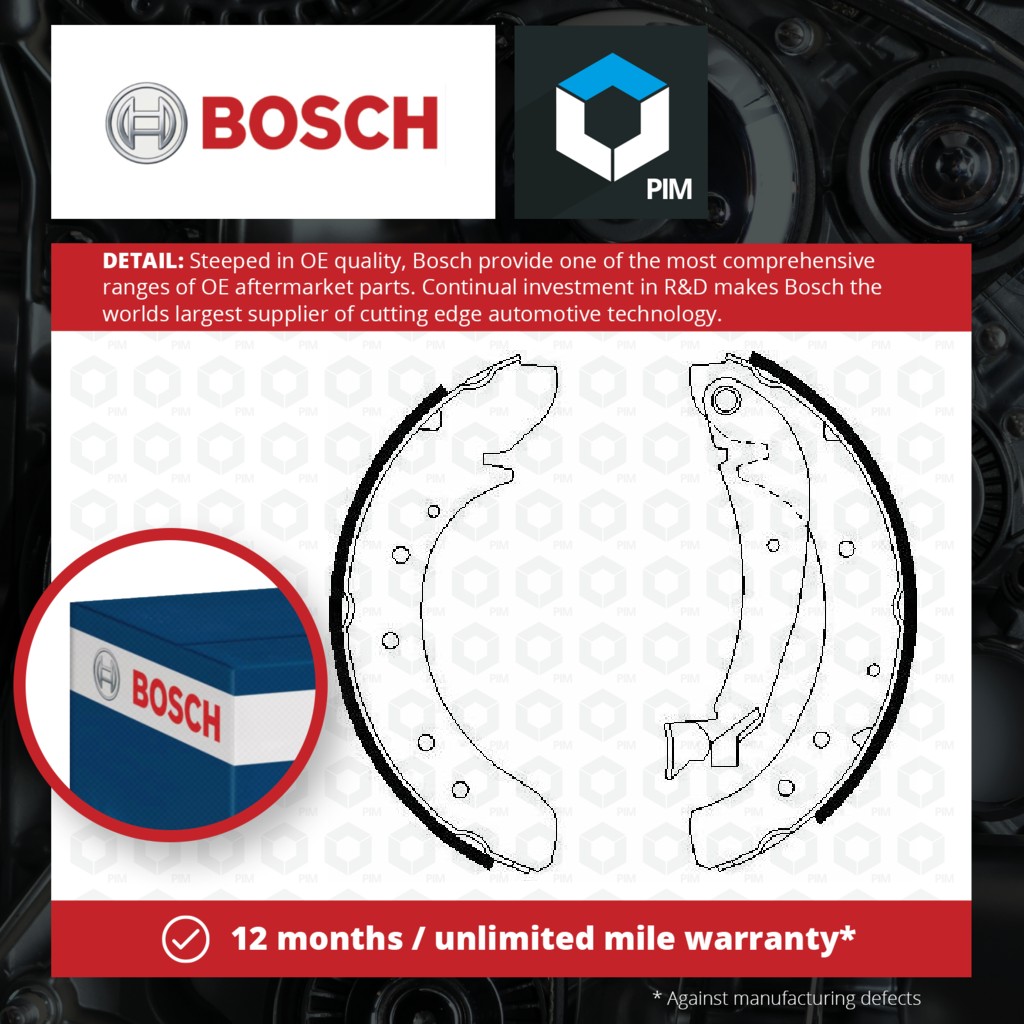 Bosch Brake Shoes Set 0986487522 [PM247502]