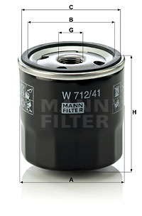 2x Mann Oil Filter W712/41 [PM243998]