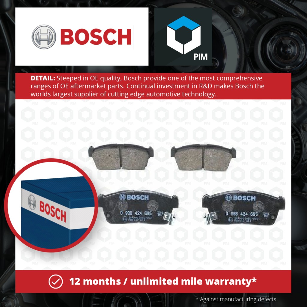 Bosch Brake Pads Set Front 0986424695 [PM242685]