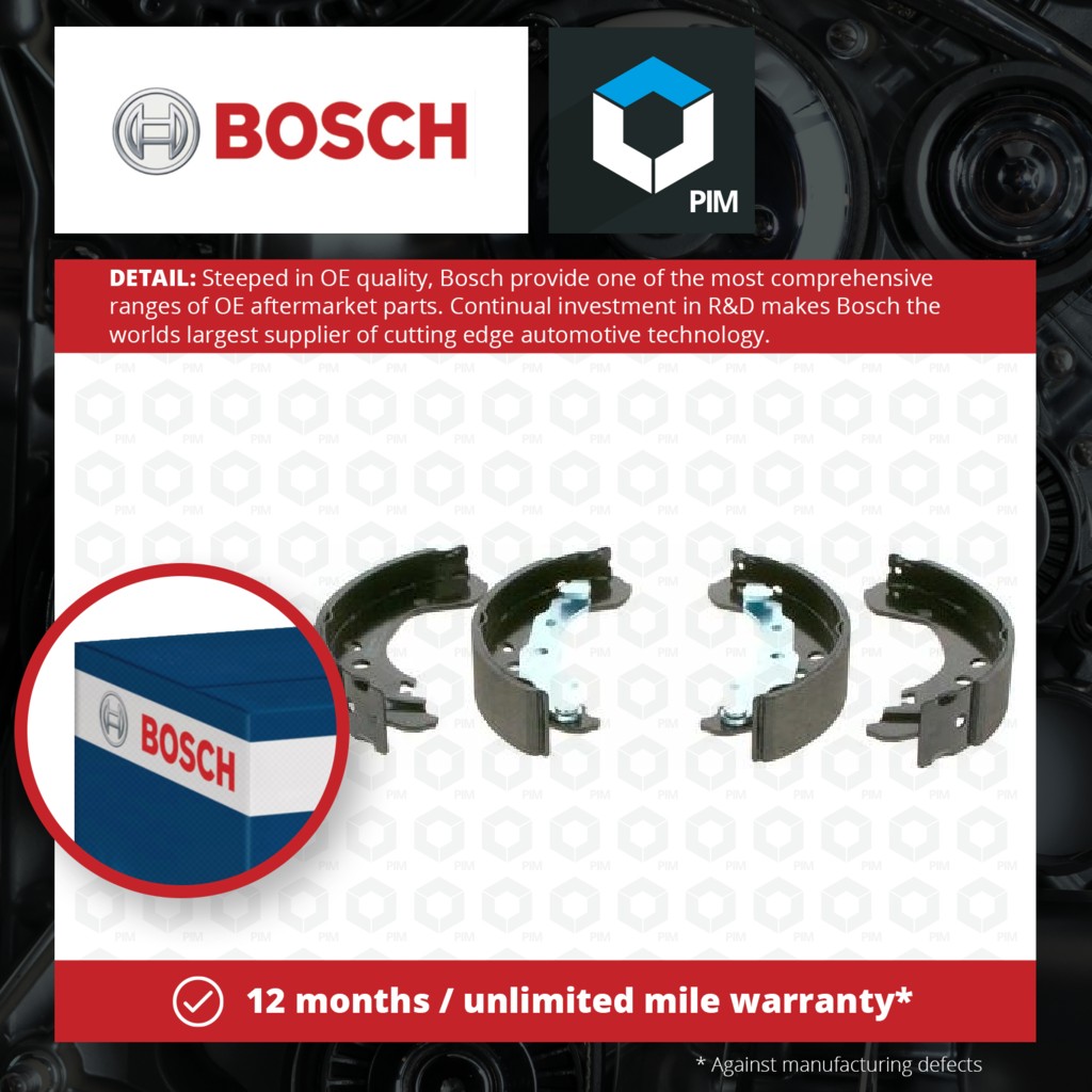 Bosch Brake Shoes Set 0986487668 [PM242125]