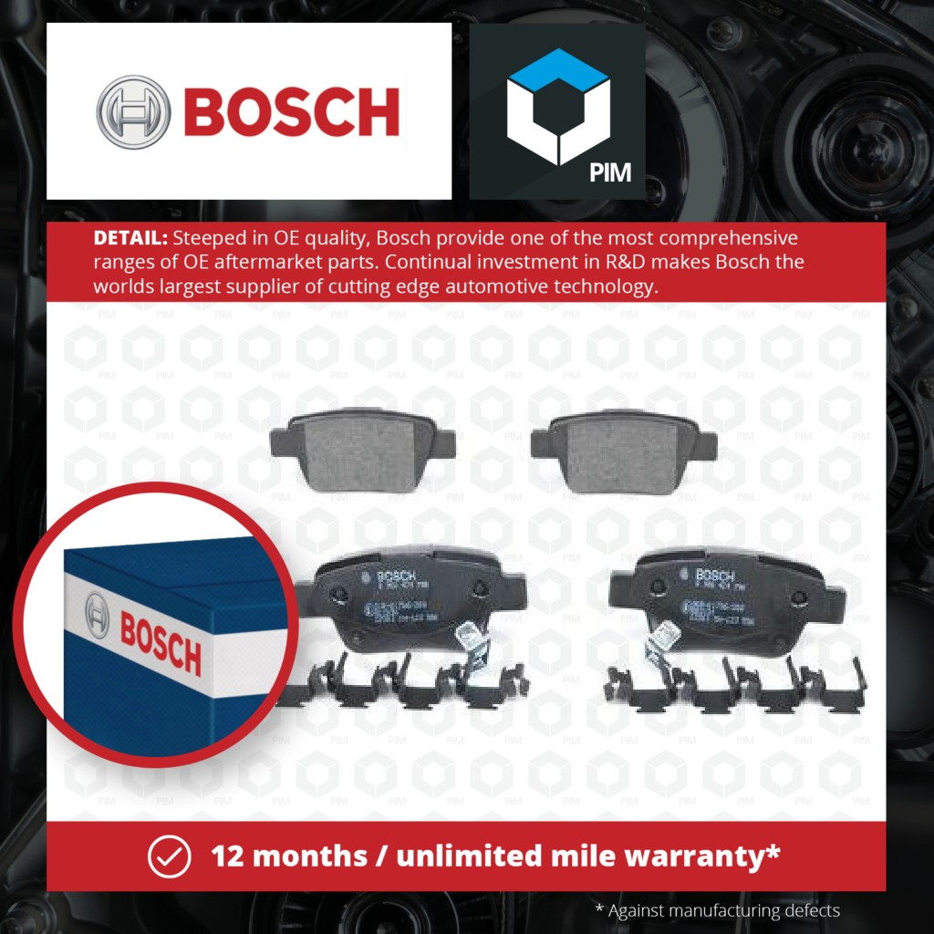 Bosch Brake Pads Set Rear 0986424798 [PM242106]