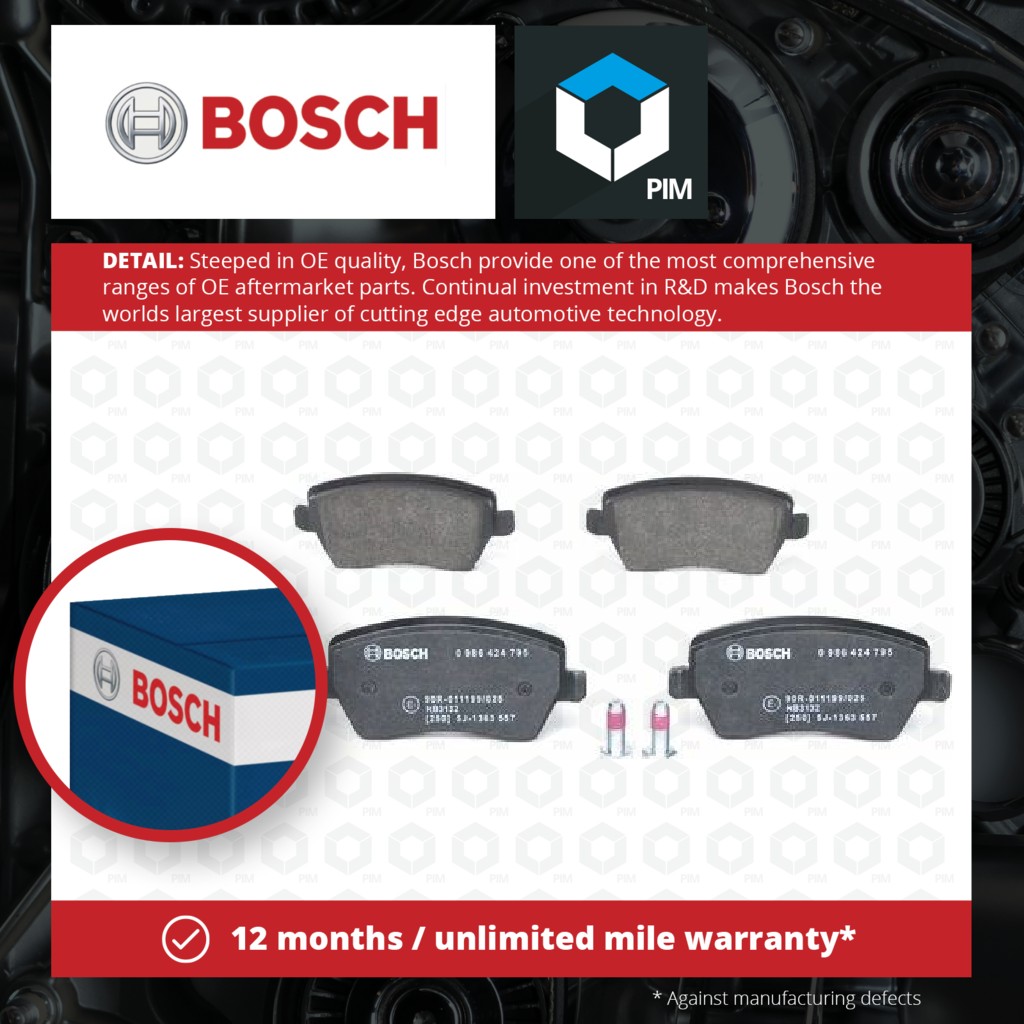 Bosch Brake Pads Set Front 0986424795 [PM241953]