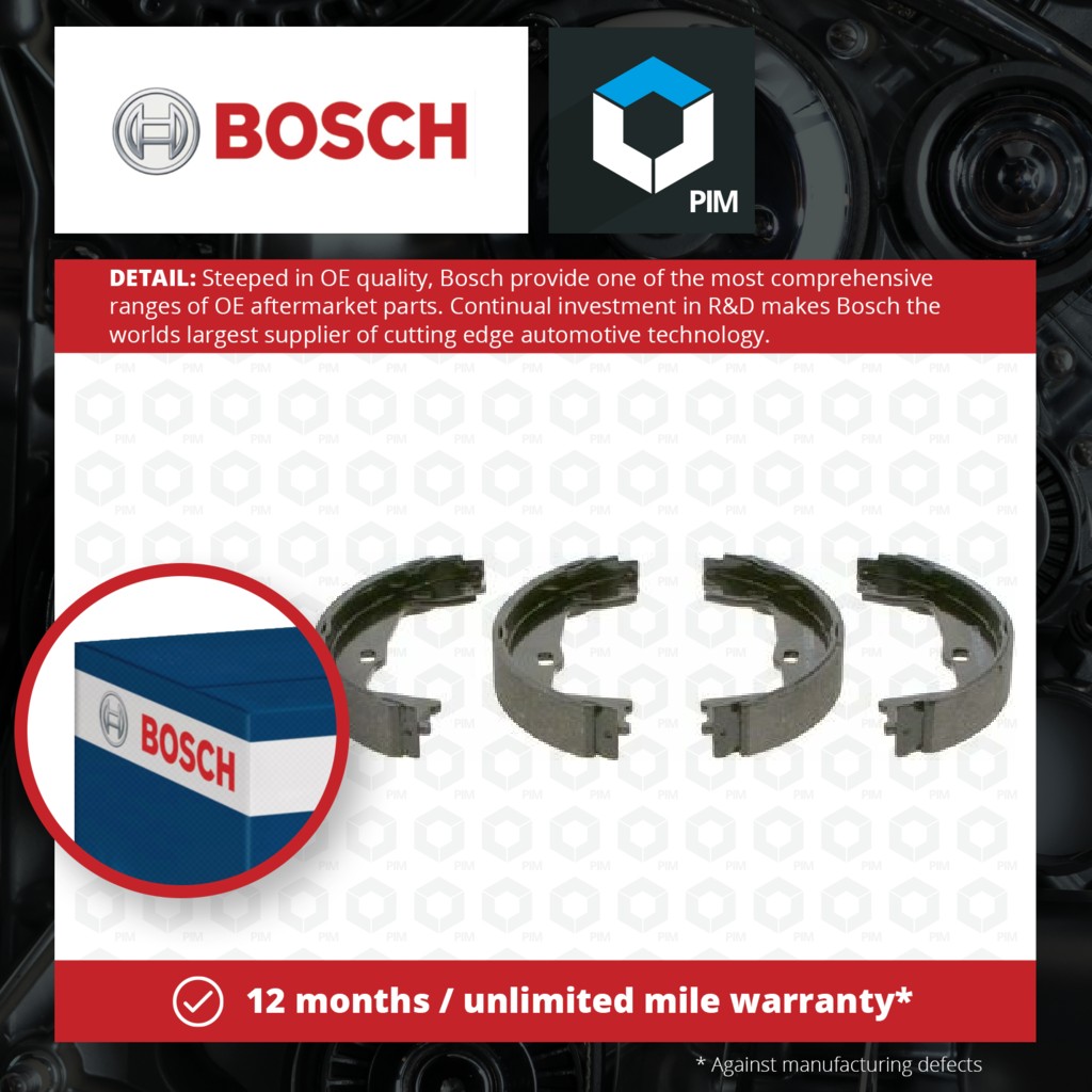Bosch Handbrake Shoes Set 0986487214 [PM240903]