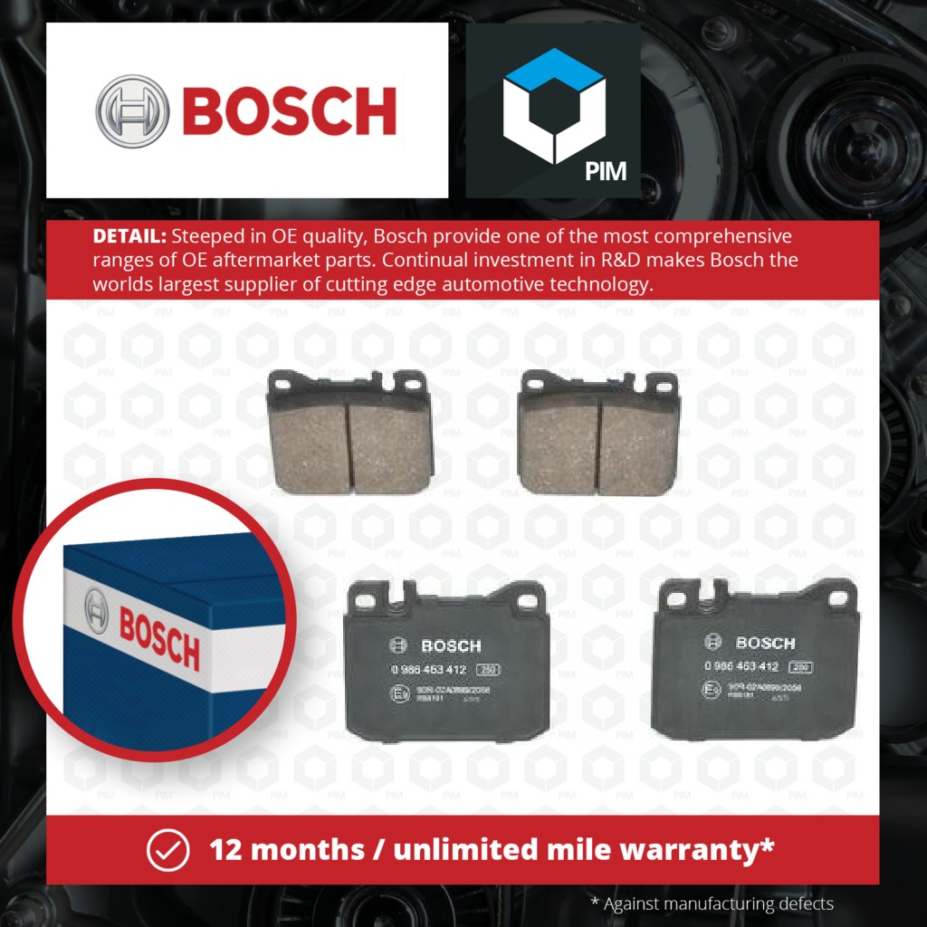 Bosch Brake Pads Set Front 0986463412 [PM240858]