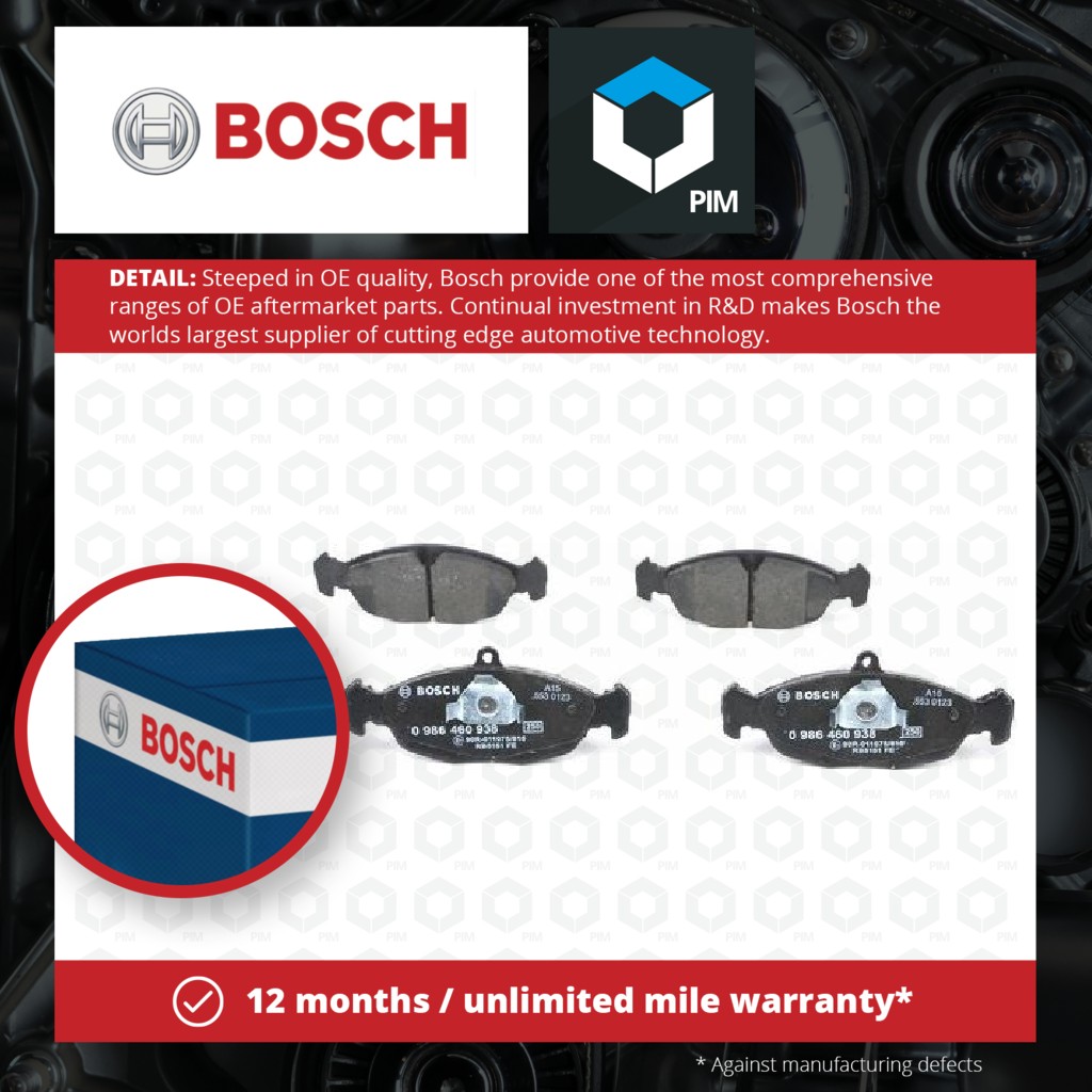 Bosch Brake Pads Set Front 0986460938 [PM240855]