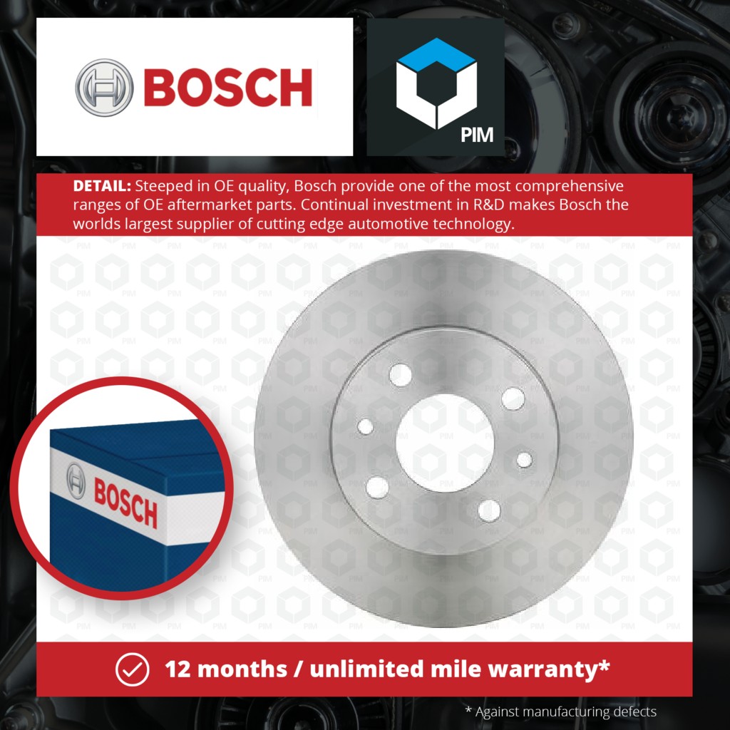 Bosch 2x Brake Discs Pair Solid 0986478342 [PM240759]