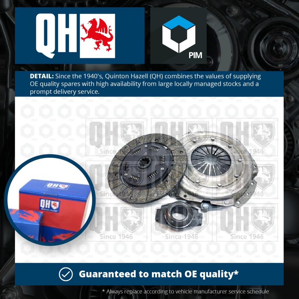 Quinton Hazell Clutch Kit 3pc (Cover+Plate+Releaser) QKT223AF [PM234598]