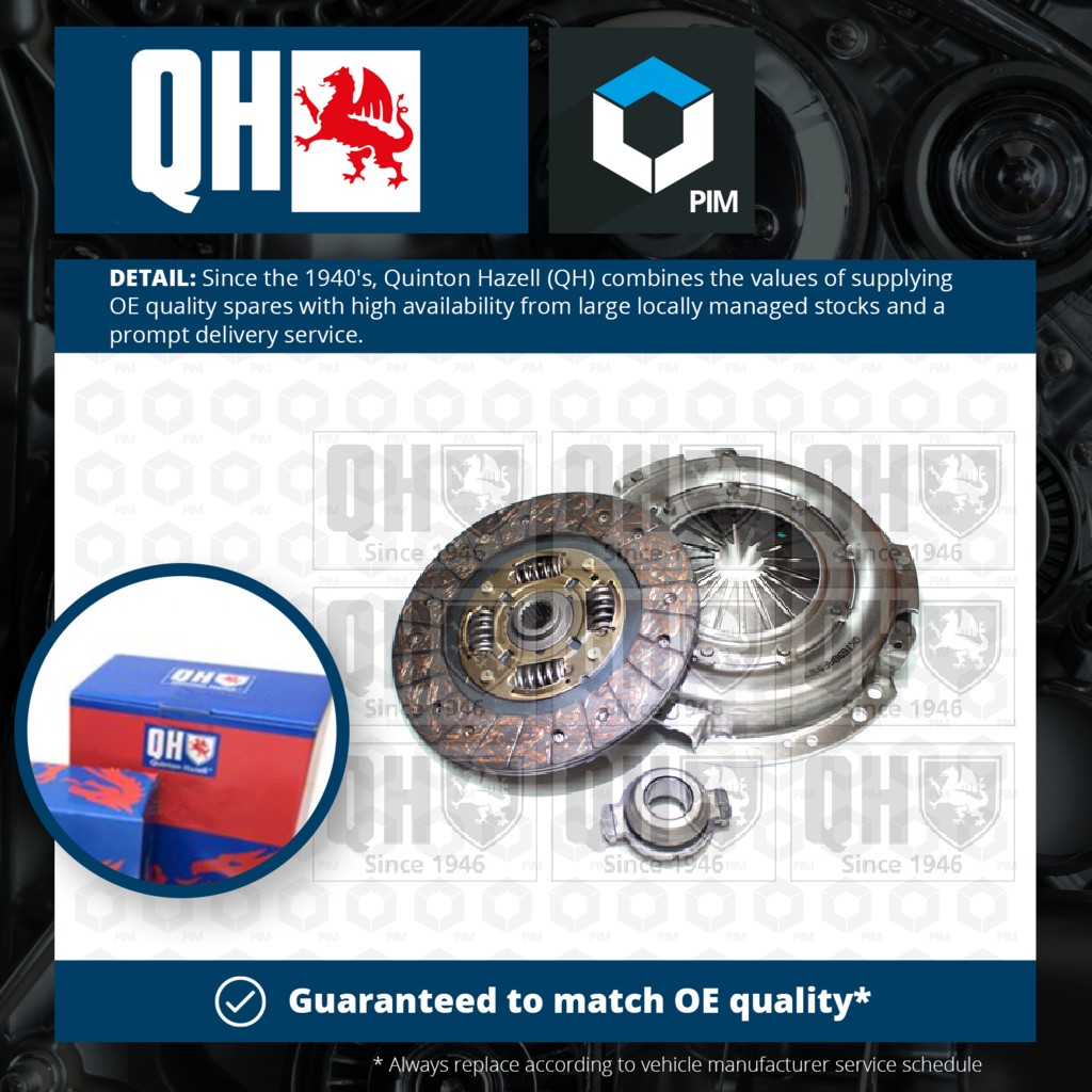 Quinton Hazell Clutch Kit 3pc (Cover+Plate+Releaser) QKT698AF [PM232652]