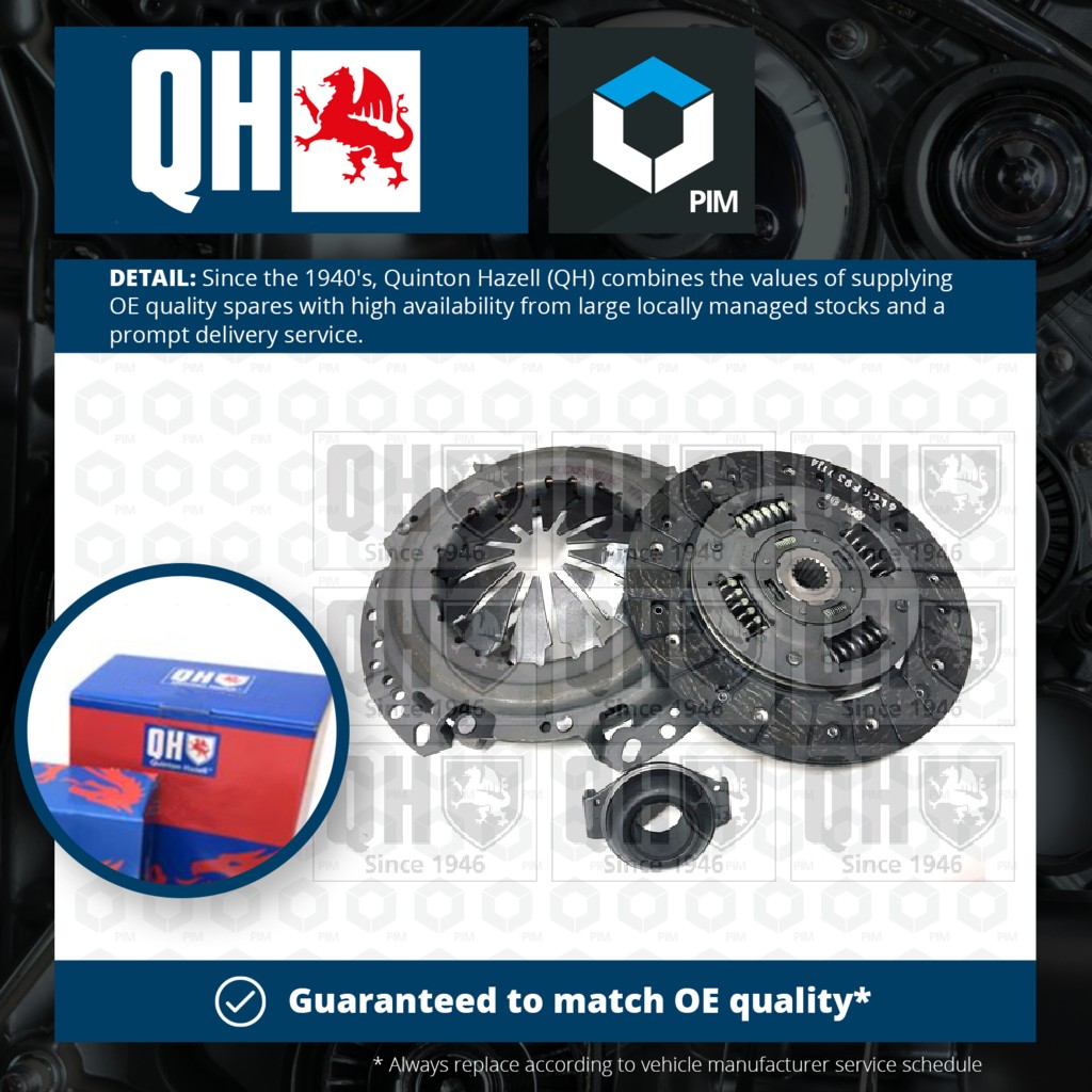 Quinton Hazell Clutch Kit 3pc (Cover+Plate+Releaser) QKT1397AF [PM232639]