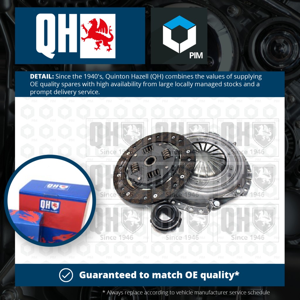 Quinton Hazell Clutch Kit 3pc (Cover+Plate+Releaser) QKT1454AF [PM232468]
