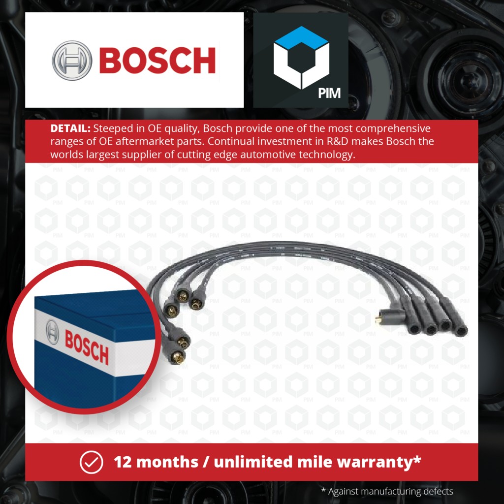 Bosch HT Leads Ignition Cables Set 0986356868 [PM225446]
