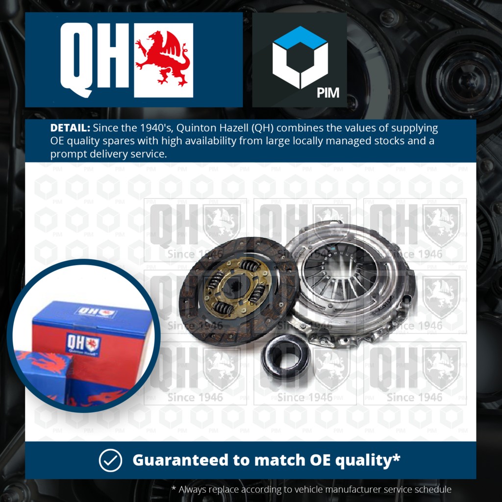 Quinton Hazell Clutch Kit 3pc (Cover+Plate+Releaser) QKT147AF [PM222925]