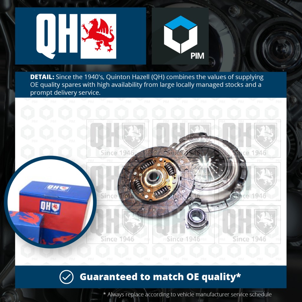 Quinton Hazell Clutch Kit 3pc (Cover+Plate+Releaser) QKT112AF [PM222101]