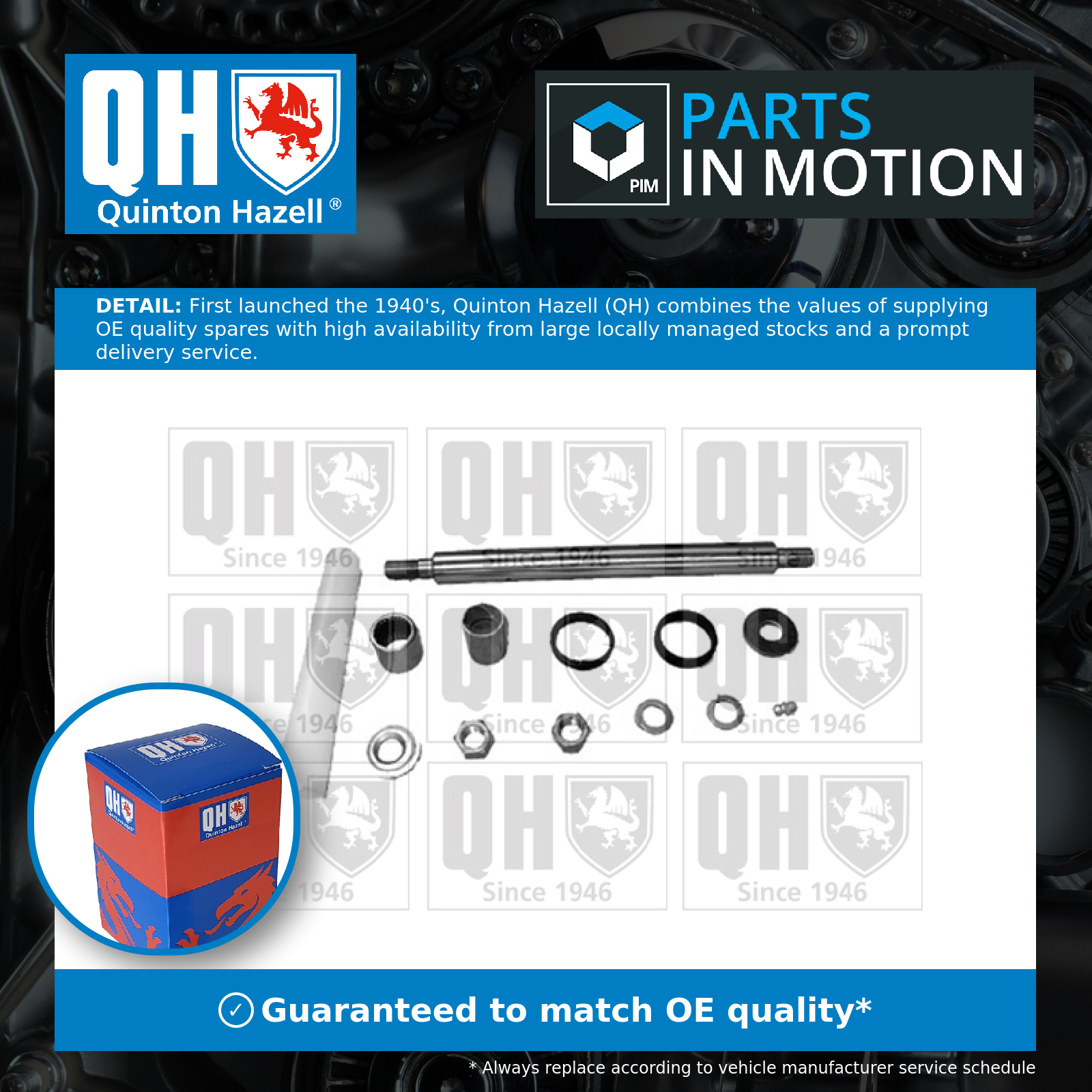 Repair Kit, Stub Axle Rear QSK153S Quinton Hazell 8G7134EVA GSV1125 Quality New