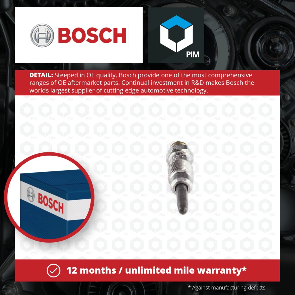 Bosch Glow Plugs Set 4x 0250202001 [PM209885]