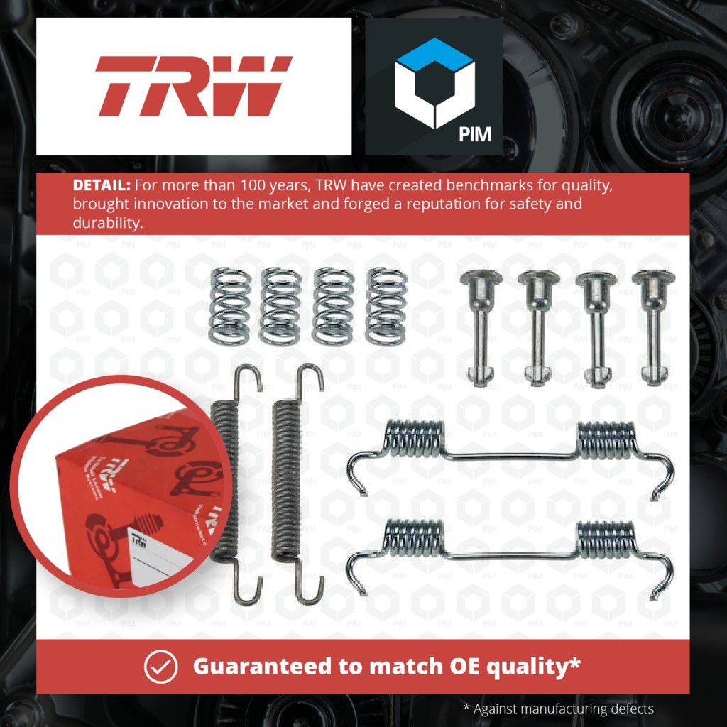 TRW Hand Brake Shoe Fitting Kit Rear SFK335 [PM204655]