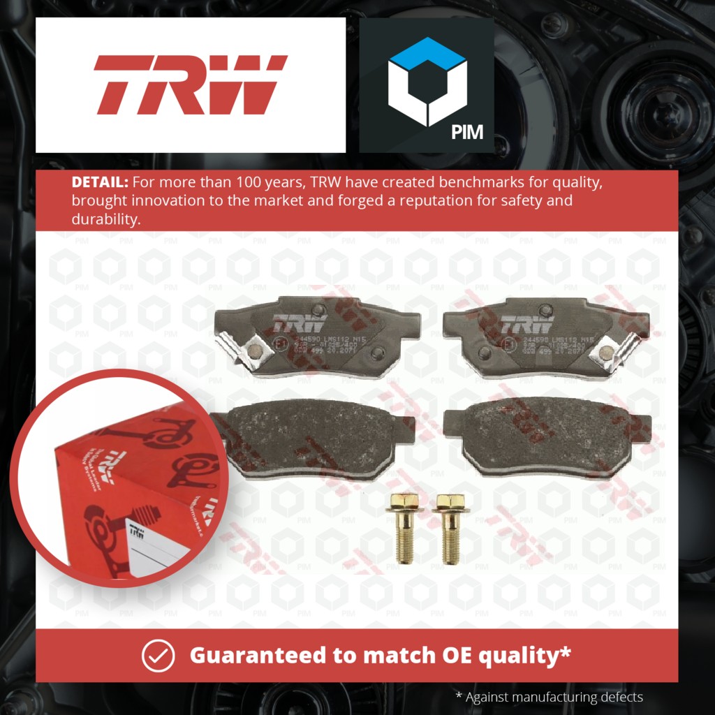 TRW Brake Pads Set Rear GDB499 [PM204492]