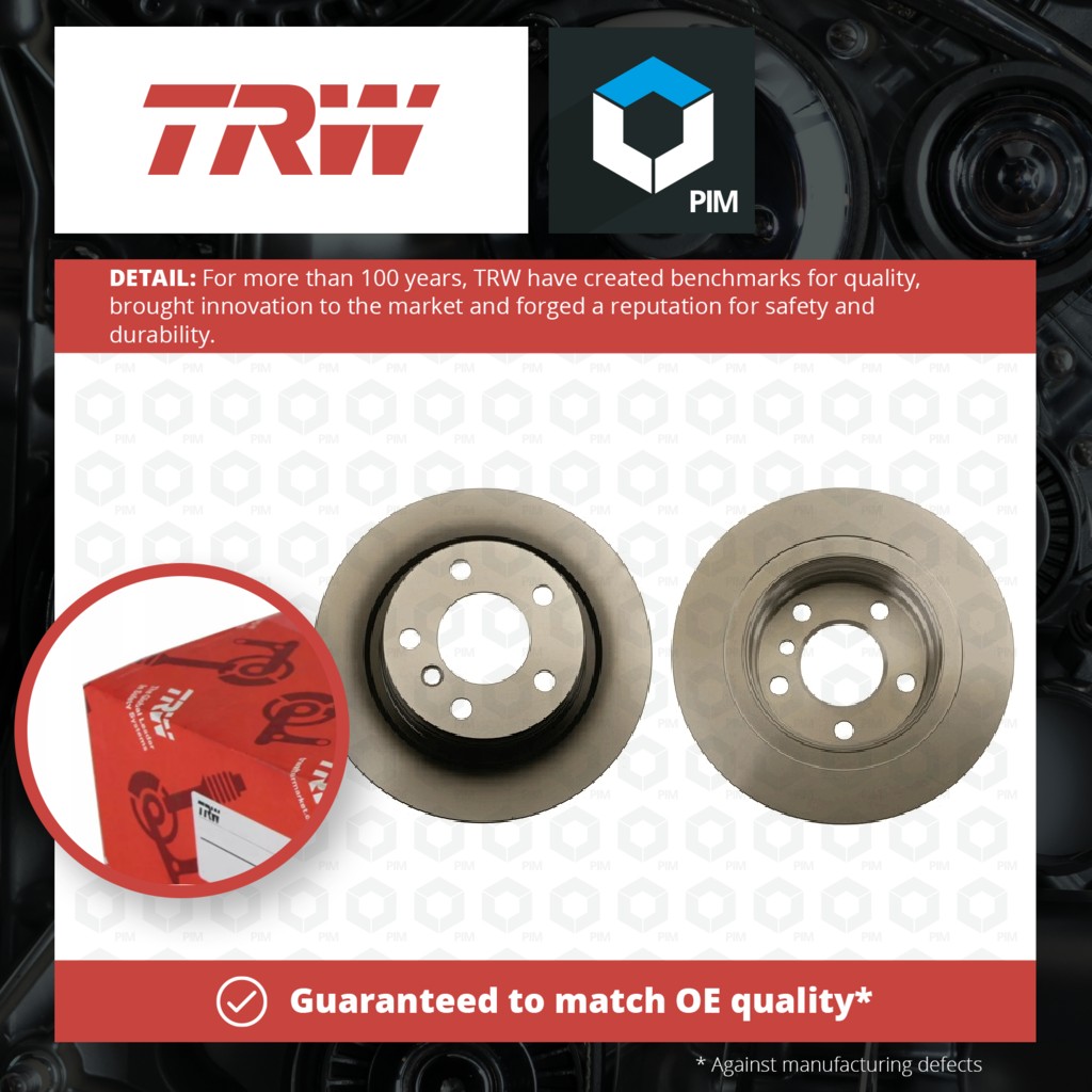 TRW 2x Brake Discs Pair Solid Rear DF6137 [PM203801]