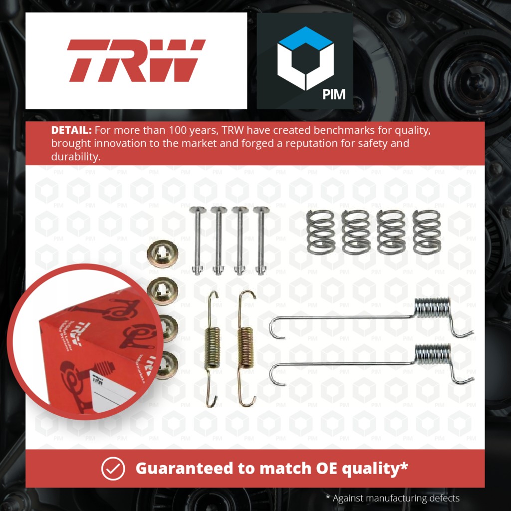 TRW Hand Brake Shoe Fitting Kit Rear SFK383 [PM201519]