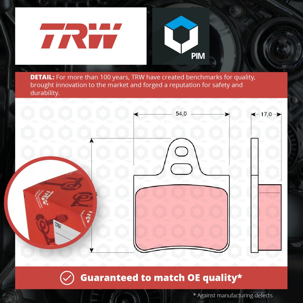 TRW Brake Pads Set Rear GDB263 [PM201218]