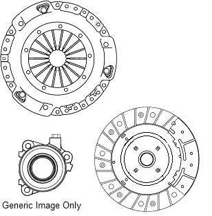 National Auto Parts Clutch Kit 3pc (Cover+Plate+CSC) CK9679-15 [PM178059]