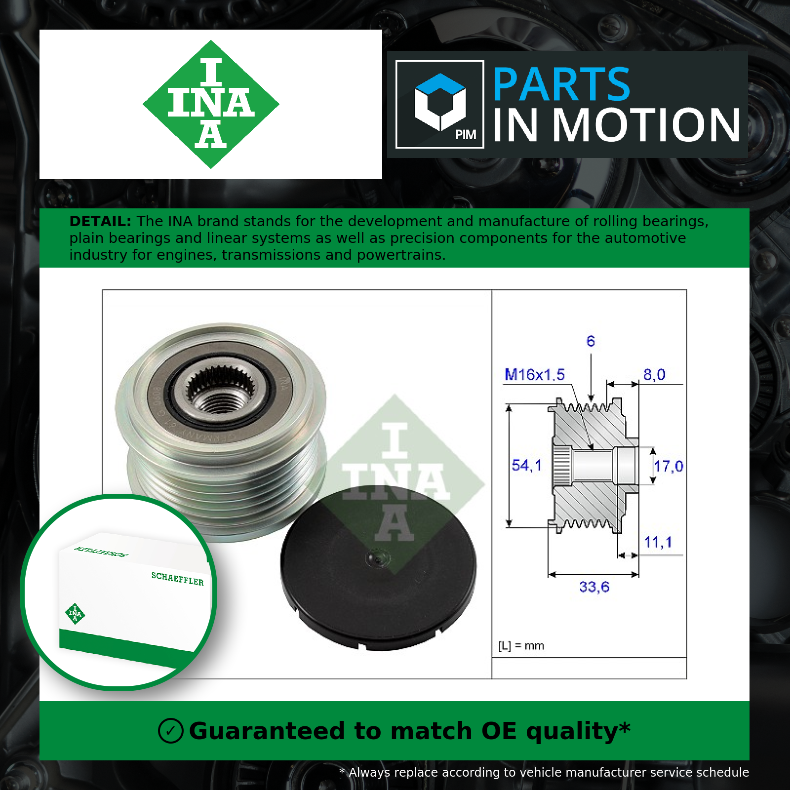 INA Overrunning Alternator Pulley 535005910 [PM172997]