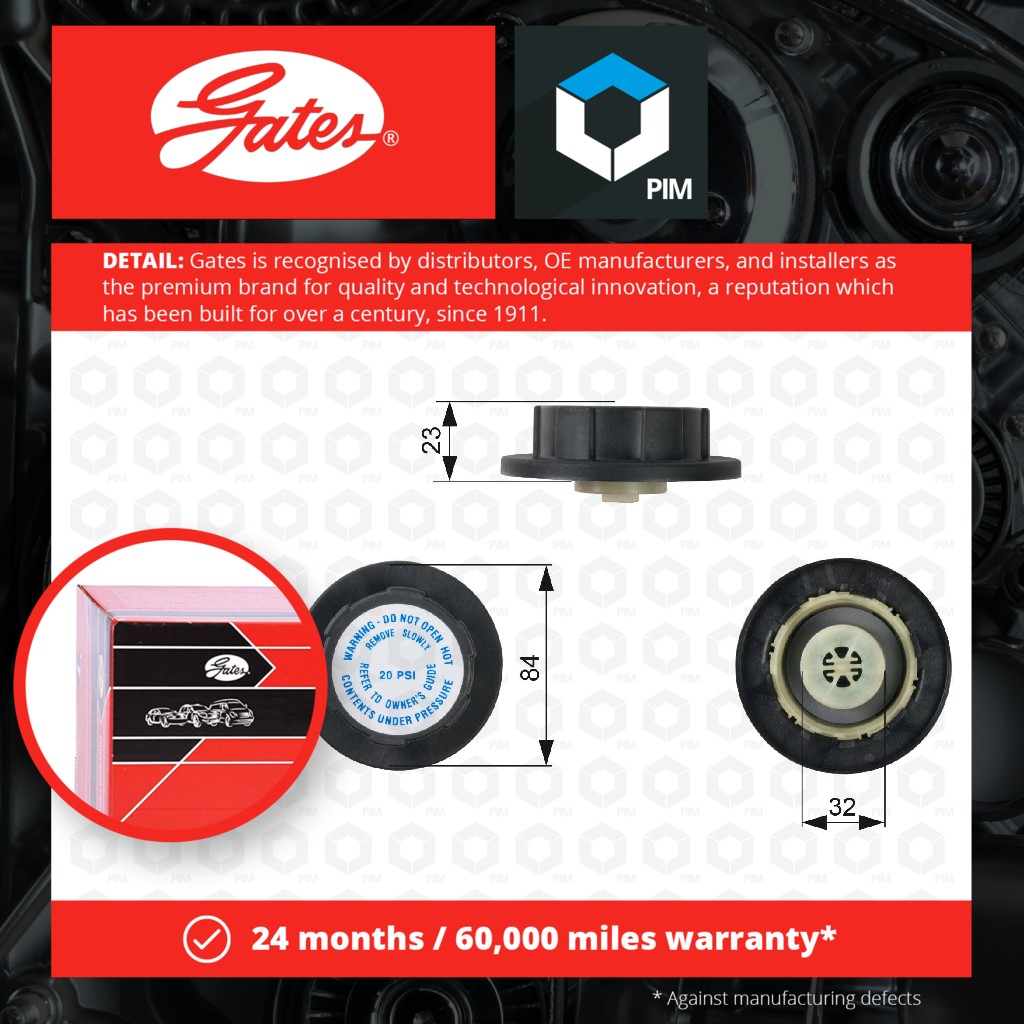 2x Gates Radiator Cap RC242 [PM155295]