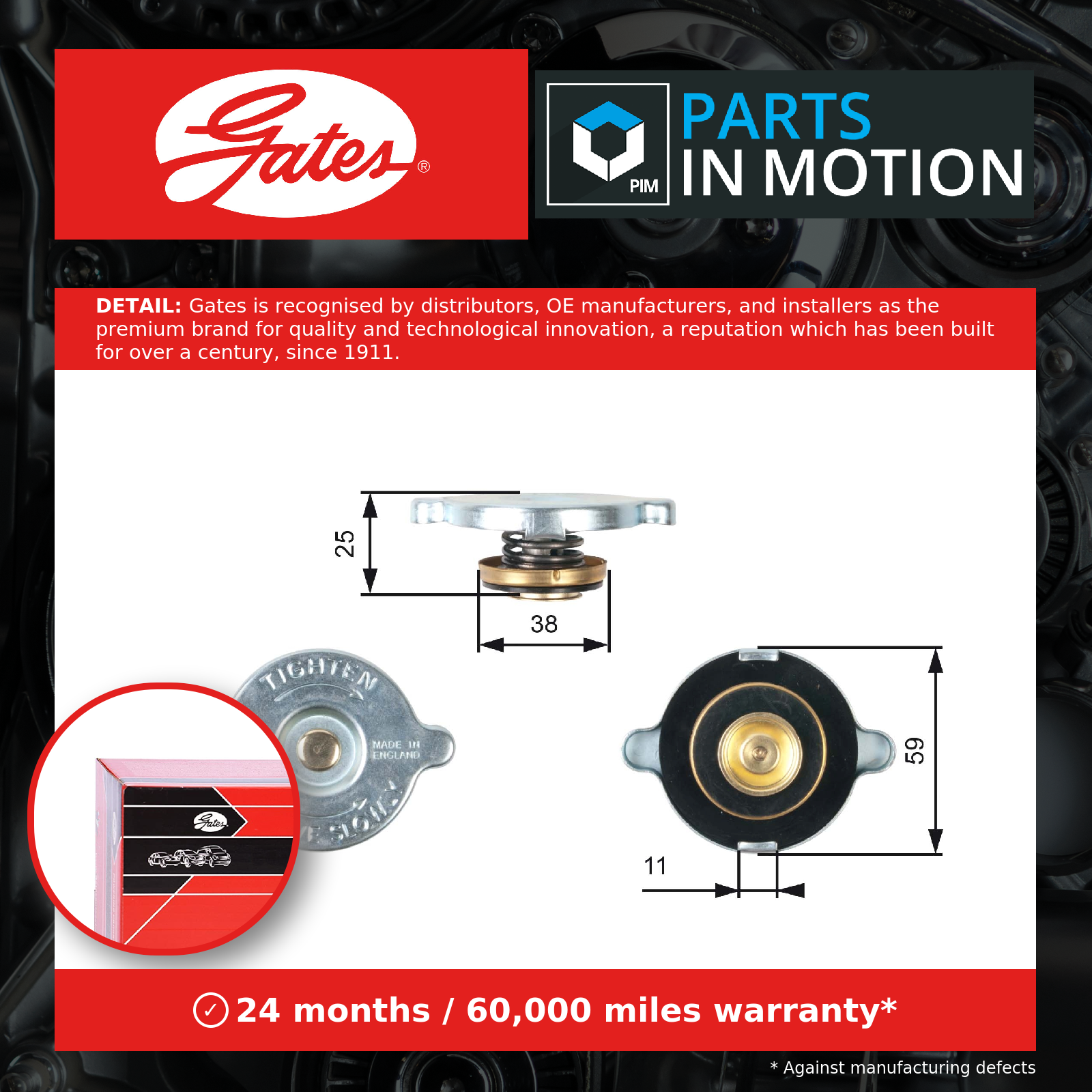 Gates Radiator Cap RC122 [PM153977]