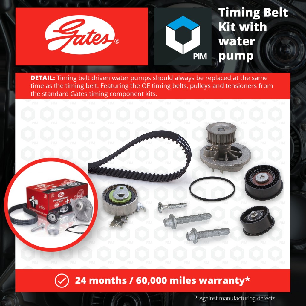 Gates Timing Belt & Water Pump Kit KP25499XS-3 [PM153662]