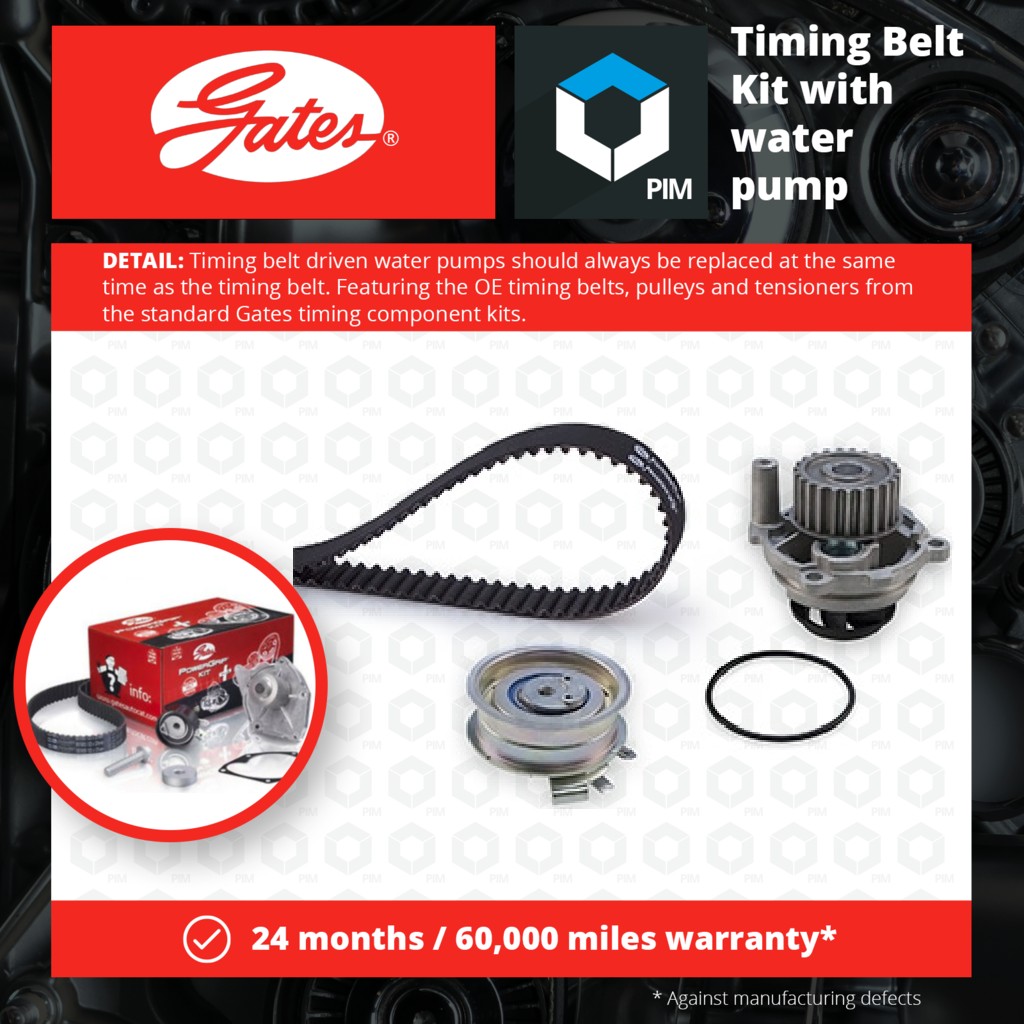 Gates Timing Belt & Water Pump Kit KP15489XS-1 [PM153639]