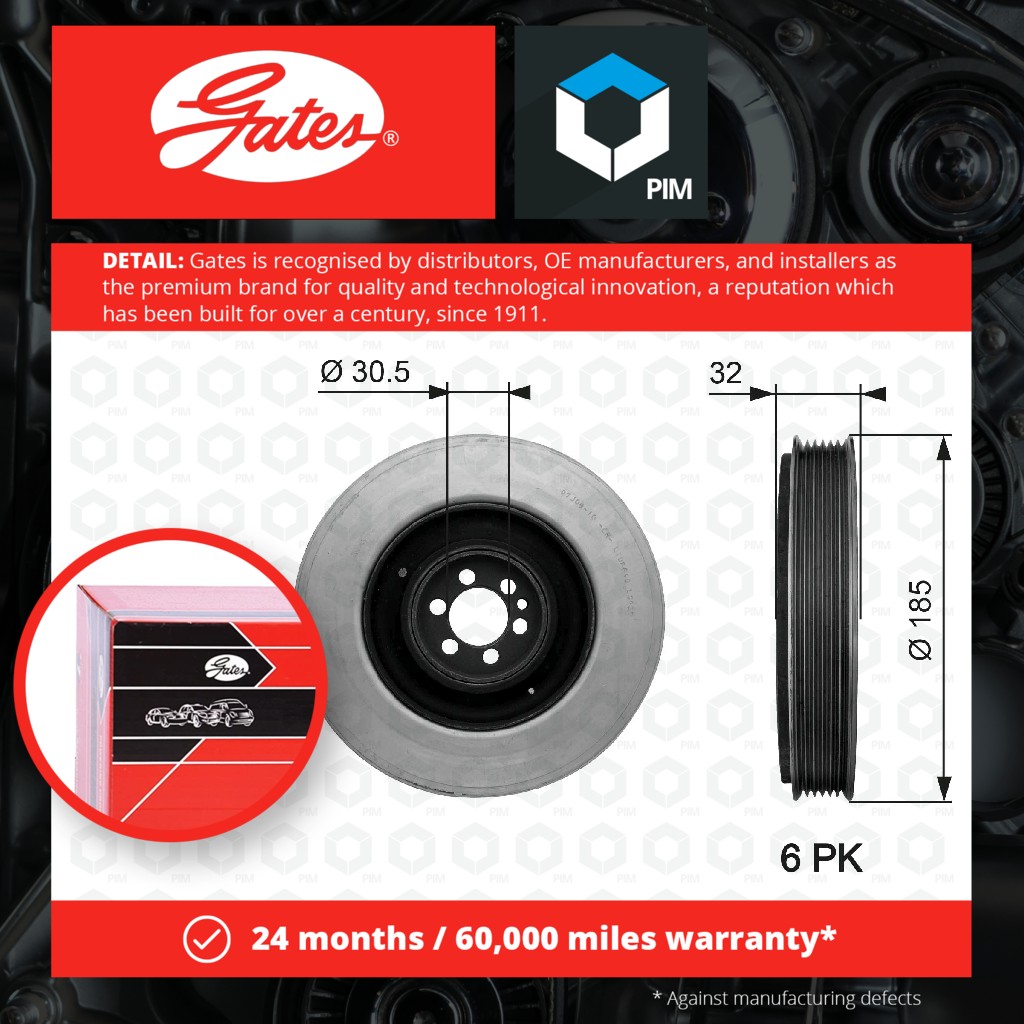 Gates Crankshaft Pulley (TVD) TVD1042 [PM152354]