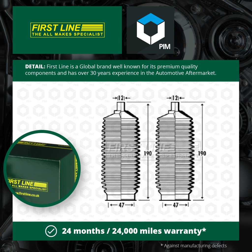 First Line Steering Rack Boot FSG3383 [PM148719]
