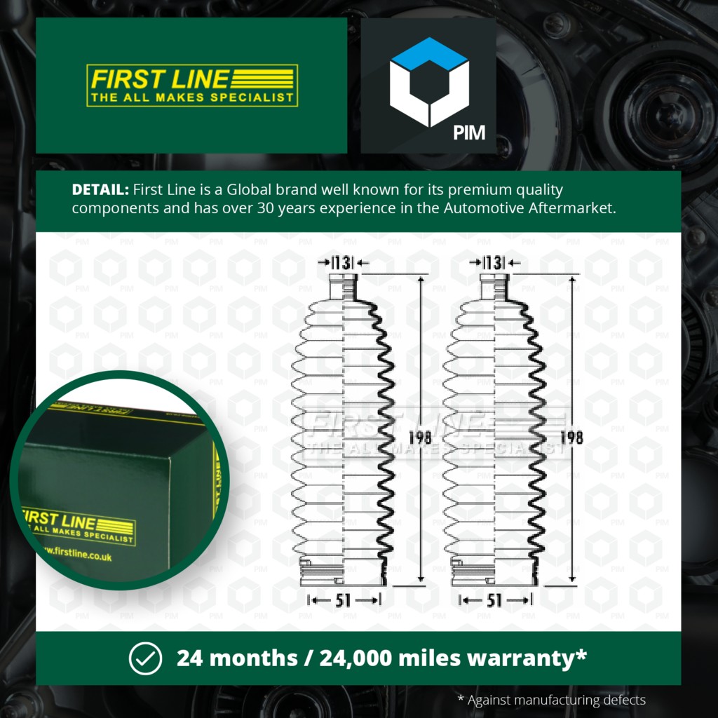 First Line Steering Rack Boot FSG3361 [PM148714]