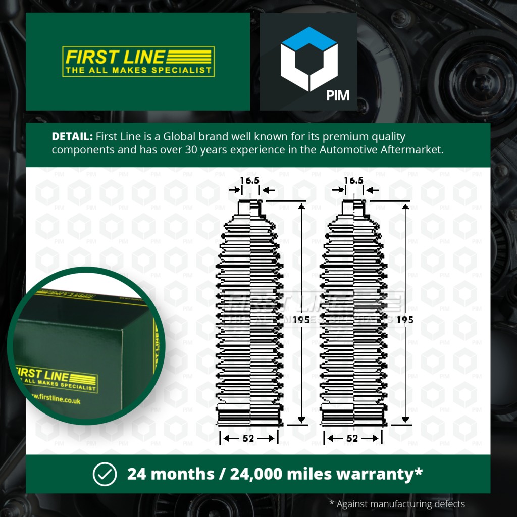 First Line Steering Rack Boot FSG3300 [PM148702]