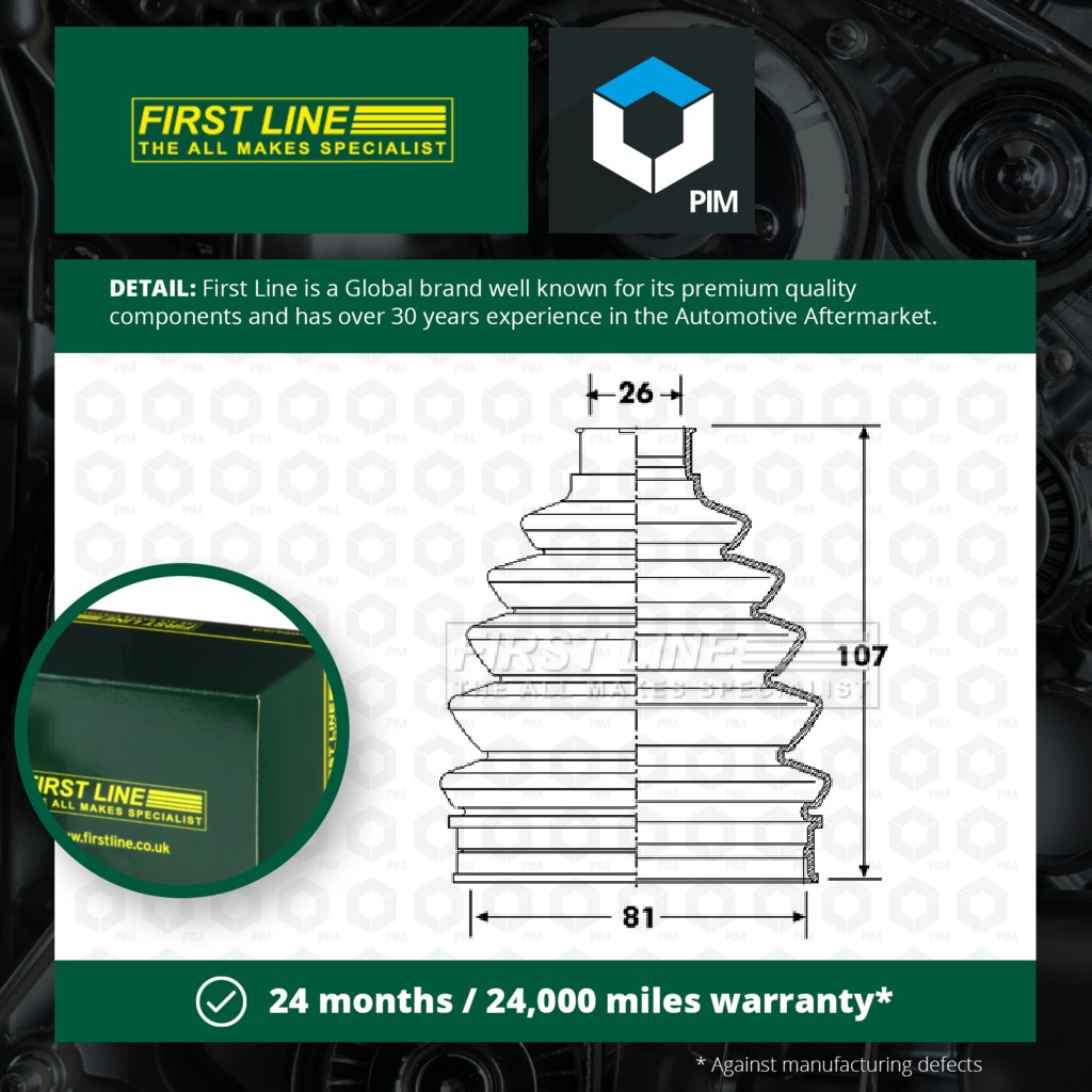 First Line CV Joint Boot Outer FCB6215 [PM148167]