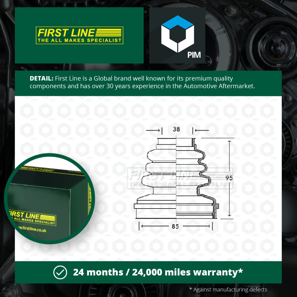 First Line CV Joint Boot Front Inner FCB2737 [PM148117]