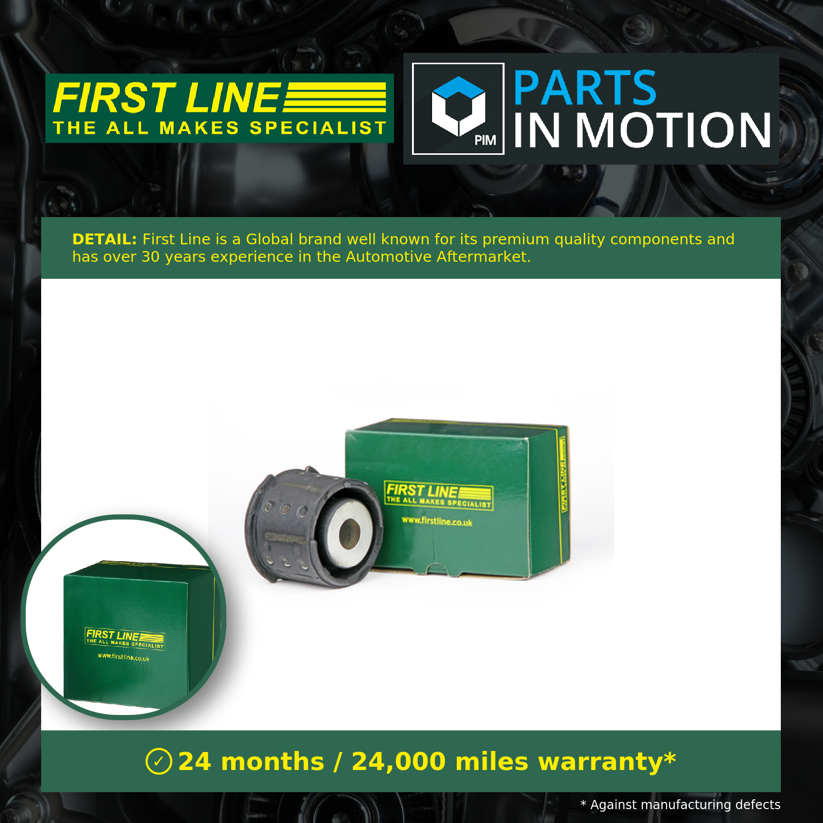 First Line Wishbone / Control / Trailing Arm Bush Rear Outer, Left or Right FSK6610 [PM147799]