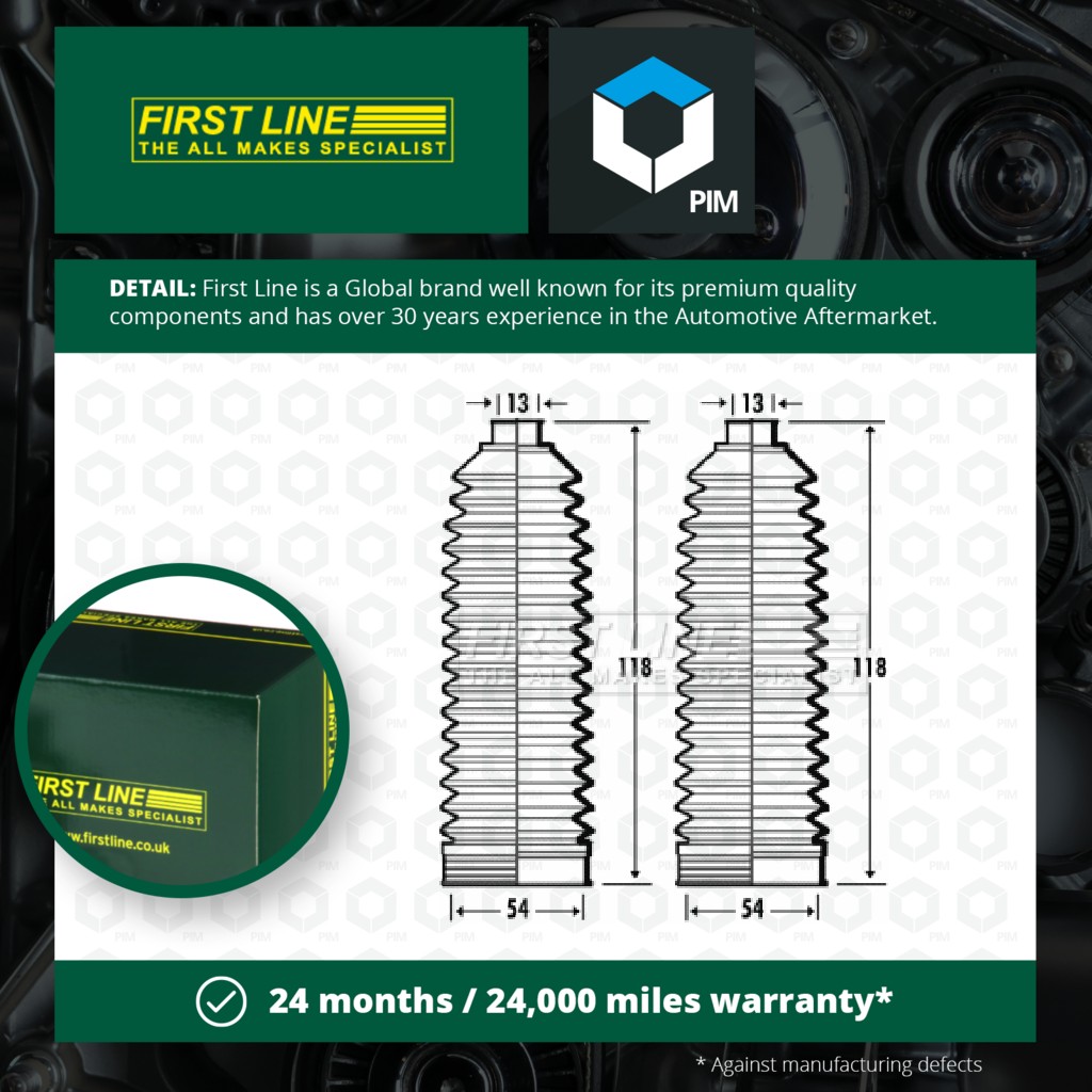 First Line Steering Rack Boot FSG3365 [PM146143]