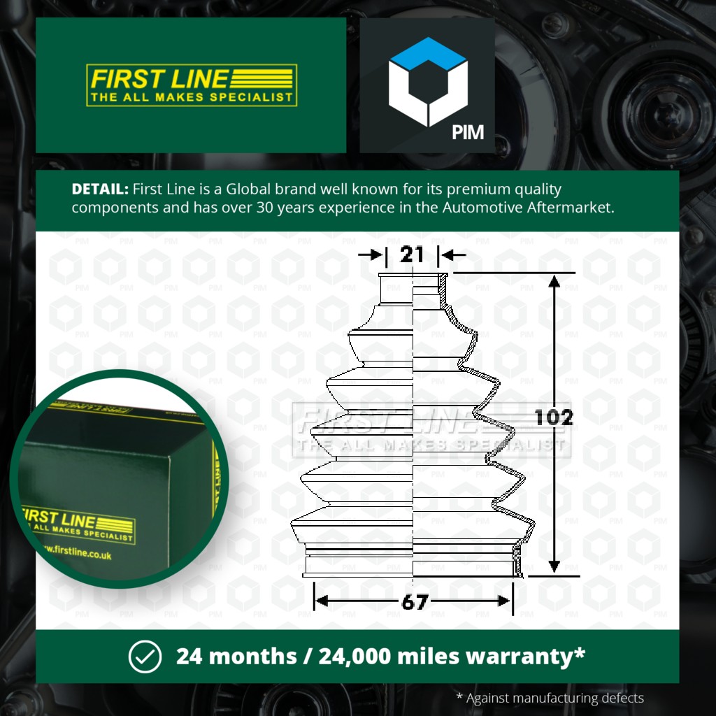 First Line CV Joint Boot Outer FCB6277 [PM145606]