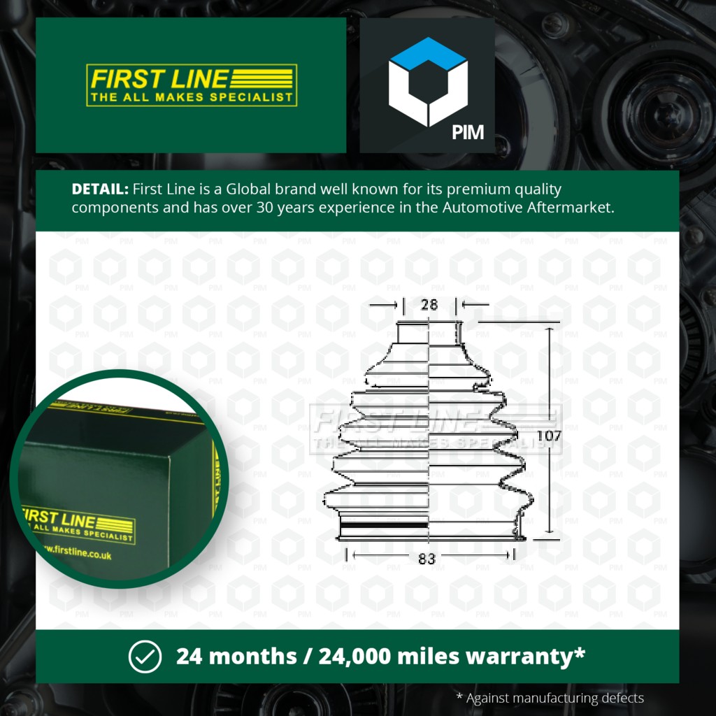 First Line CV Joint Boot Outer FCB2330 [PM145519]