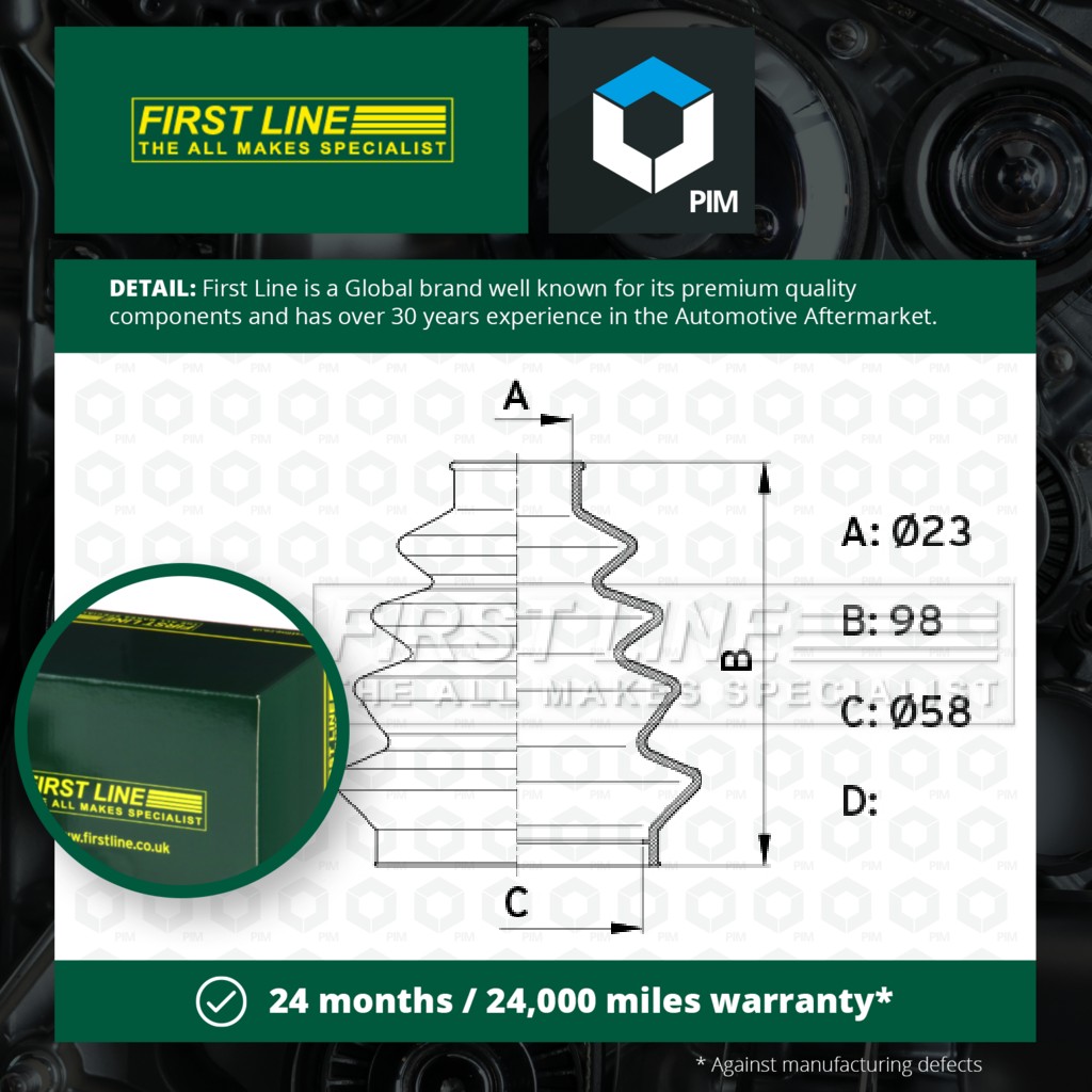 First Line CV Joint Boot FCB1008 [PM145499]