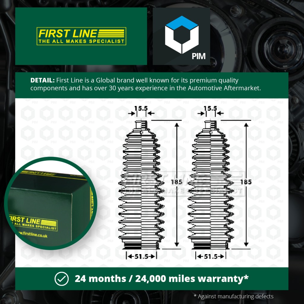 First Line Steering Rack Boot FSG3354 [PM143615]