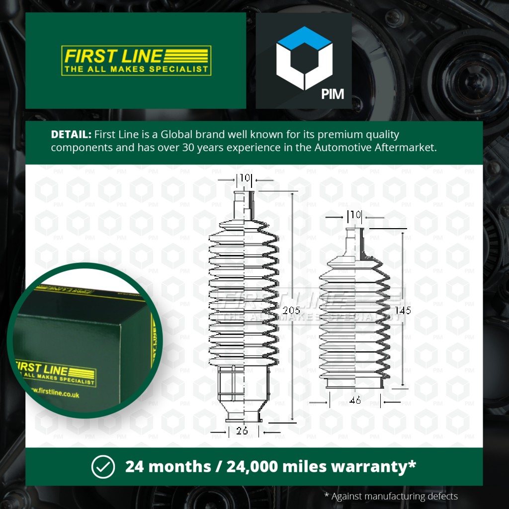 First Line Steering Rack Boot FSG3034 [PM143559]